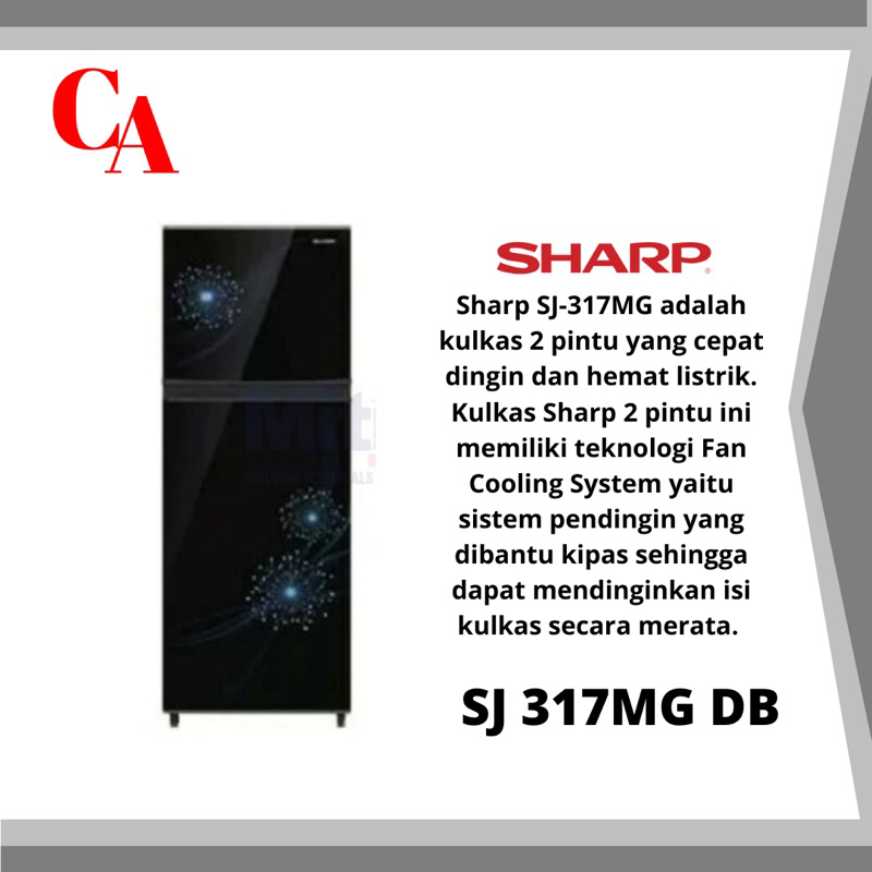 Jual SHARP kulkas 2 pintu 256 Liter SJ 317MG DB SJ317MGDB SJ 317 MG DB ...