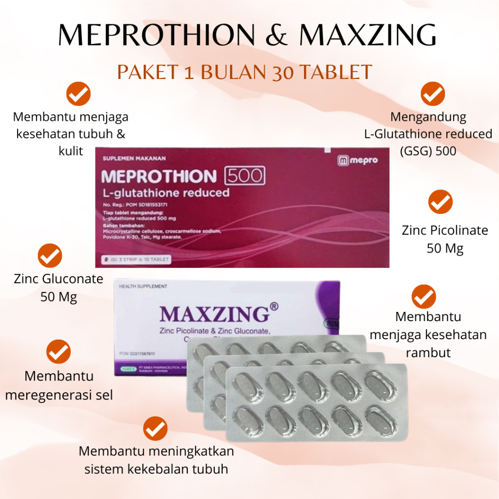 Jual (PAKET 1 BLN) 1 Box Meprothion & 3 Strip Zinc | Suplemen Pencerah ...