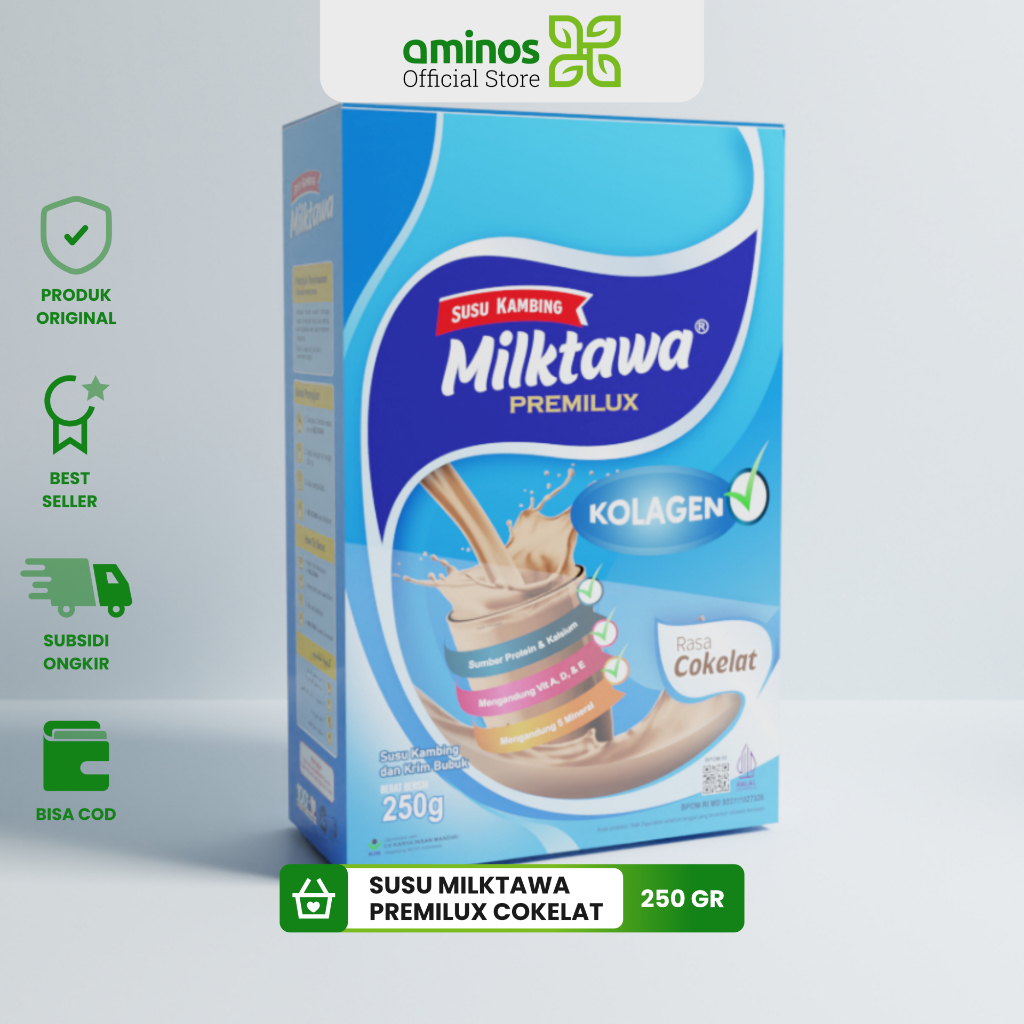 Susu Milktawa 250 ml - Mengandung Extra Kolagen Rasa Cokelat