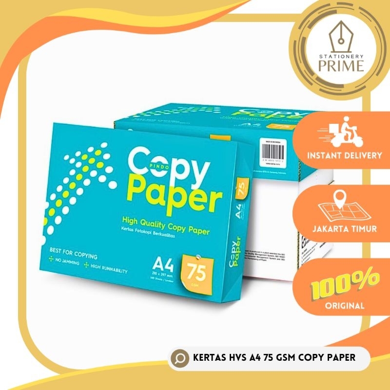 Jual ( 1 DUS isi 5 RIM ) Kertas HVS Copy Paper A4 75gr Khusus INSTANT ...