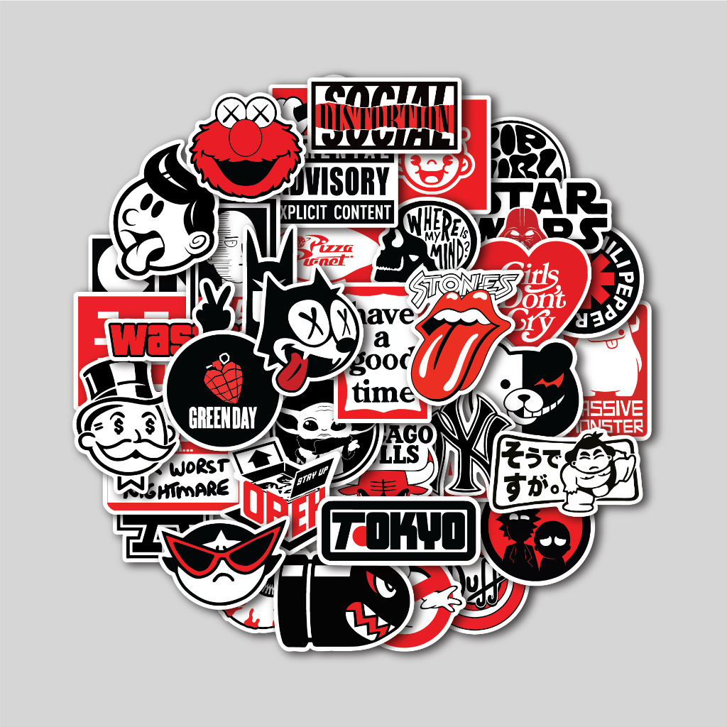 Jual STICKER PACK RED BW LOGO | STICKER TUMBLR | STIKER LAPTOP KOPER ...