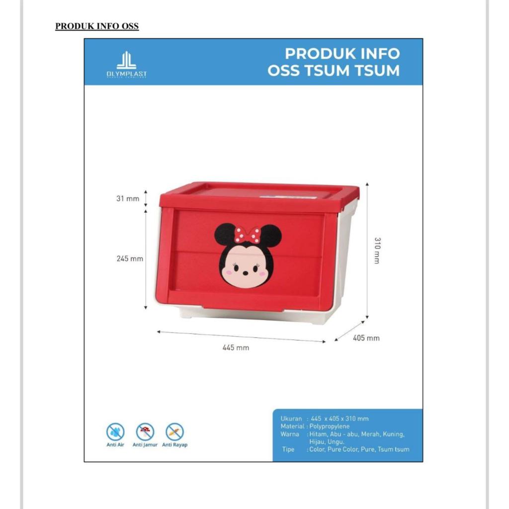 Jual Oss Tsum Tsum Olymplast Slide Storage Disney original rak tumpuk ...