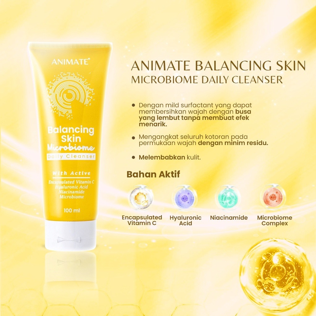 Jual ORIGINAL Animate by YUNNA MERCER Balancing Skin Microbiome Kuning ...