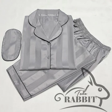 PP Piyama Bajutidur Garis Salur Dan Kotak Persegi Satin Bagus Panjang Sampai Jumbo