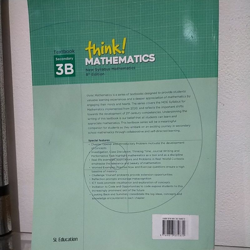 Jual Buku Think! Mathematics Textbook Secondary 3B 8th Edition | Shopee ...