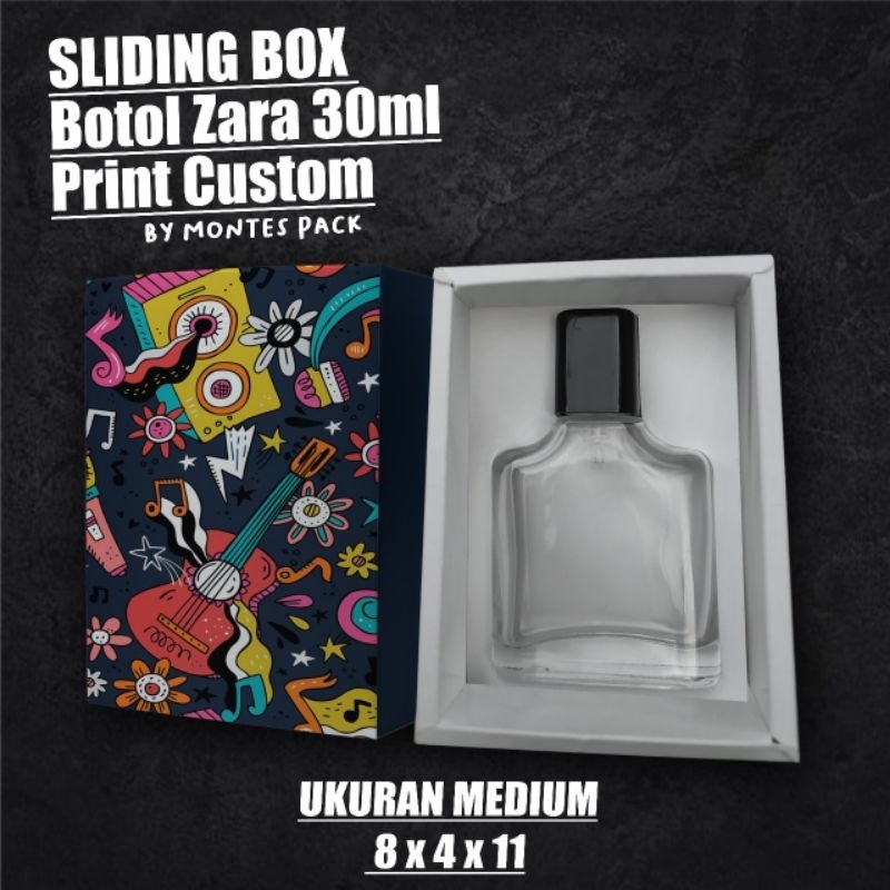 Jual SLIDING BOX CUSTOM PRINT / untuk botol Zha Ra 30ML / BOX BOTOL ...