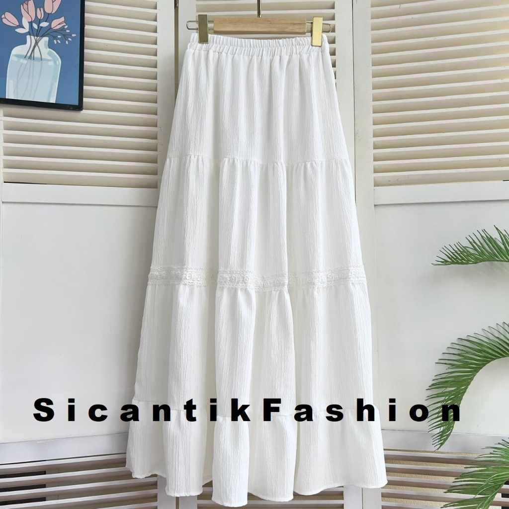 Jual Rok Korean Style Highwaist - Rok Susun - Rok Rempel Wanita ...
