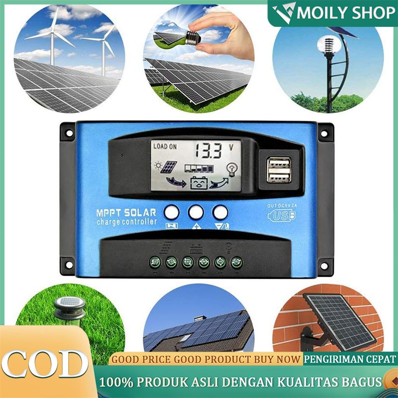 Jual Solar Charge Controller LCD LED Display Solar PWM 12V/24V 10A 20A ...