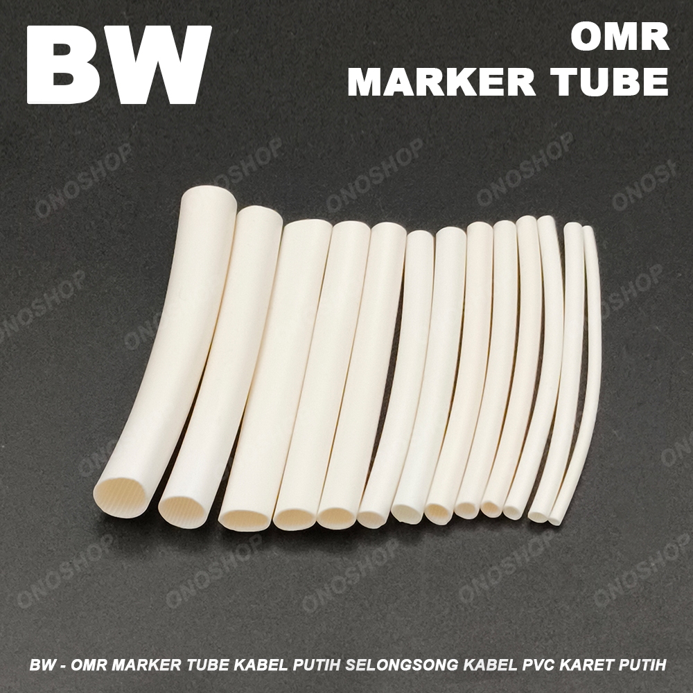 Jual BW - OMR Marker Tube Kabel Selongsong Kabel PVC Karet Putih 8 mm ...