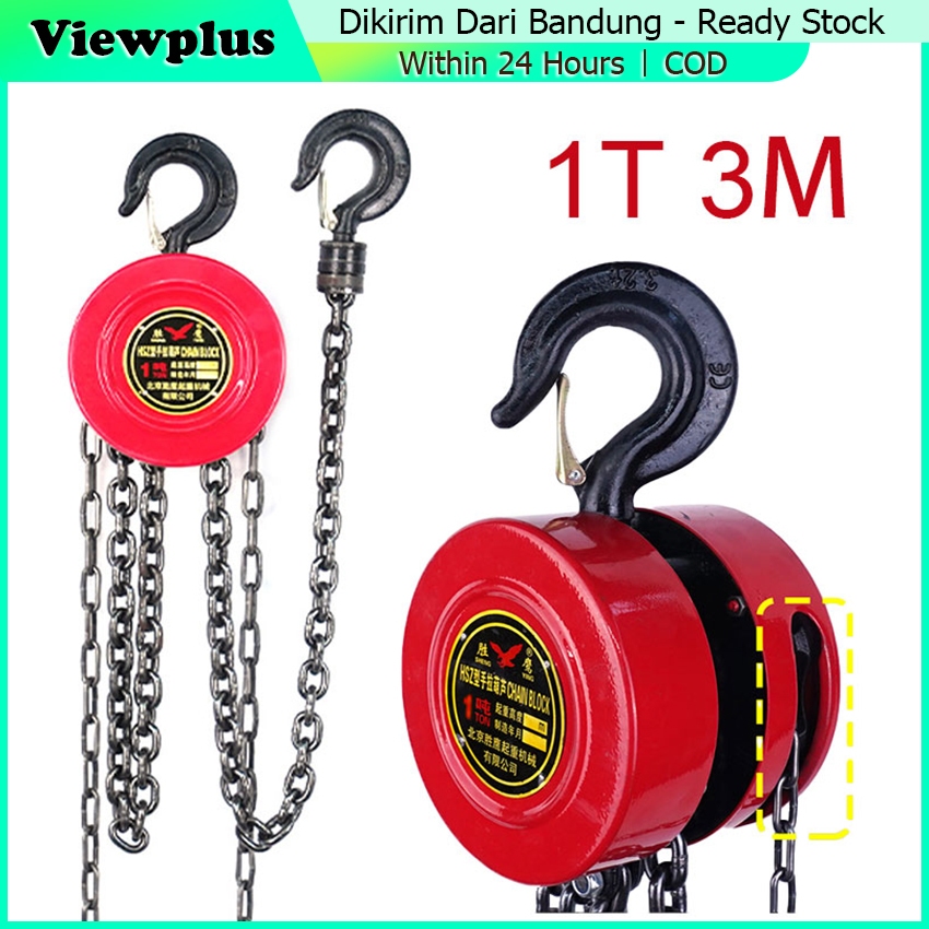 Jual Chain Block 1 Ton 3 Meter Katrol Kerekan Angkut Barang / Katrol ...
