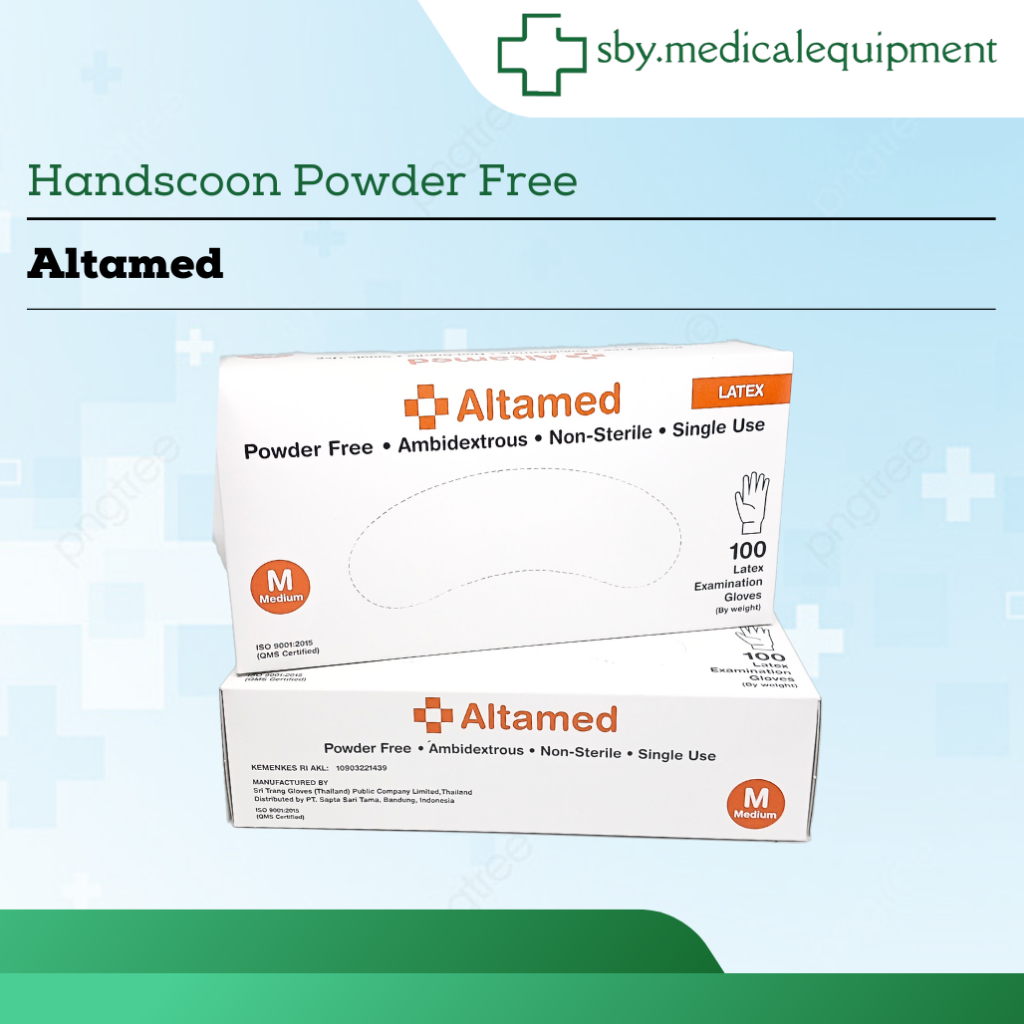 Jual Handscoon Free Powder Altamed Sarung Tangan Latex Medis Non Powder ...