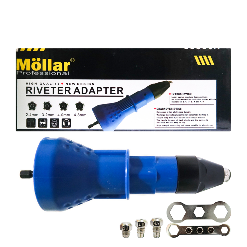 Jual MOLLAR Adaptor Mata Bor Paku Rivet ke Mesin Bor Riveter Adapter ...