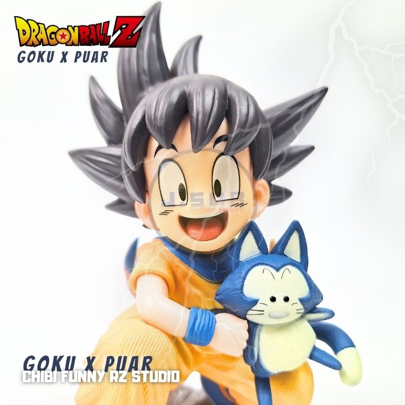 Jual Action Figure Goku x Puar Statue Dragonball DBZ RZ Studio Chibi ...