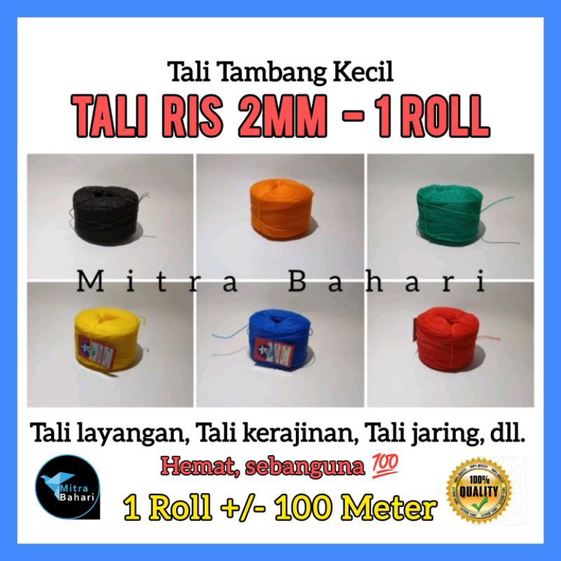 Jual TALI 2MM / TALI PLASTIK KECIL / TALI RIS JARING / TALI KERAJINAN ...