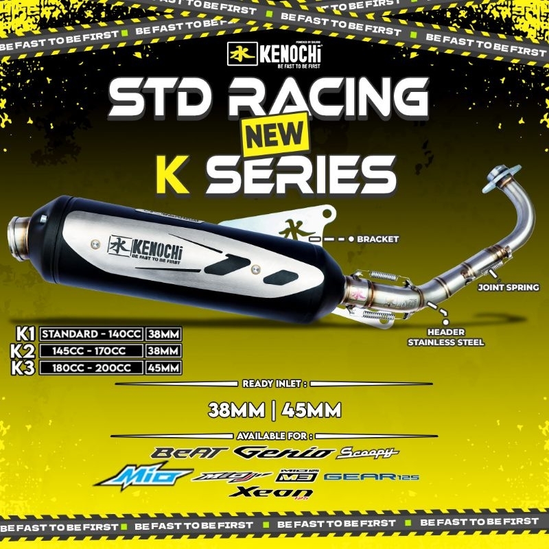 Jual STANDAR RACING KENOCHI TYPE NEW K SERIES BLACK FOR MIO FINO SOUL ...
