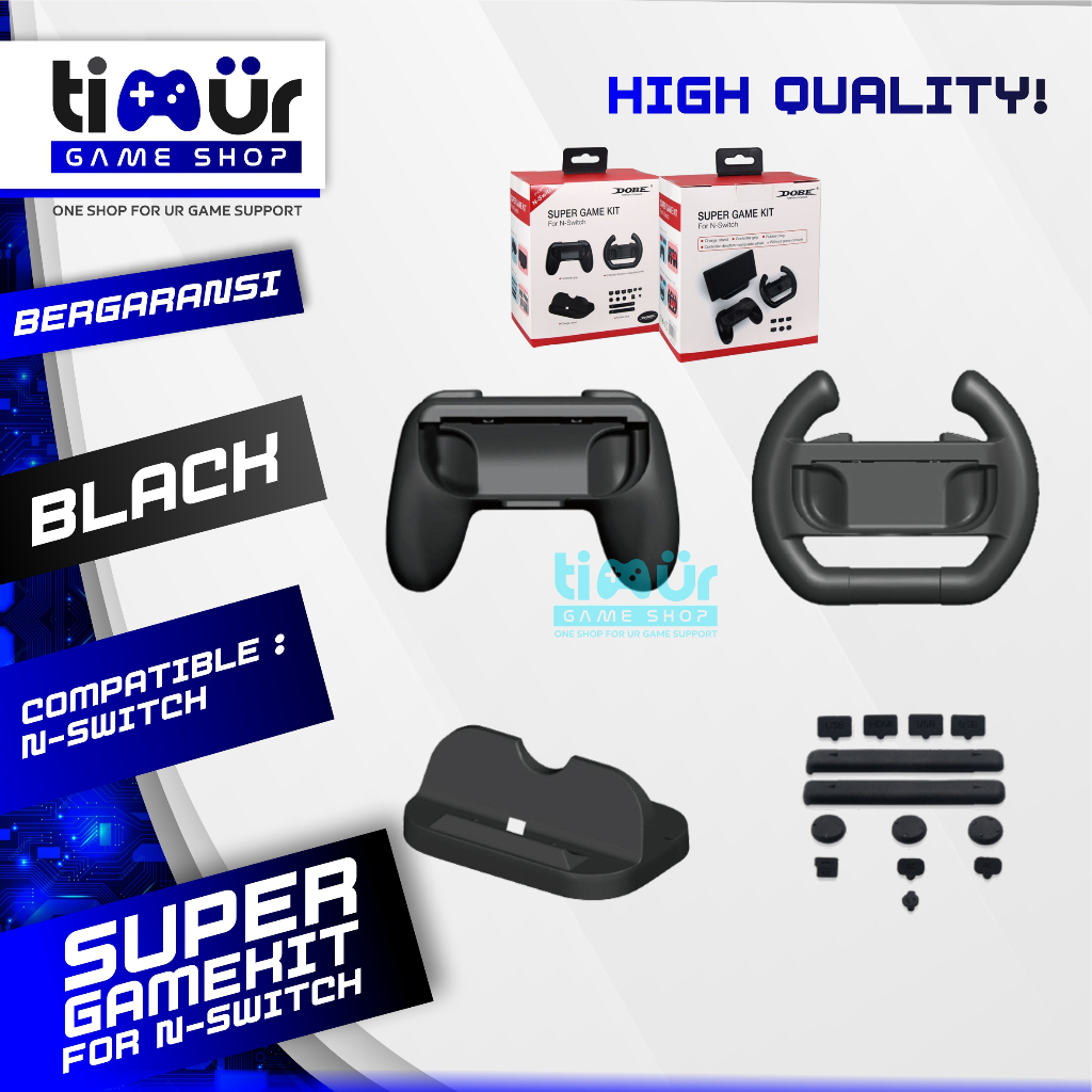 Jual Super Game Kit Controller Grip Charge Stand Wheel Nintendo Switch ...