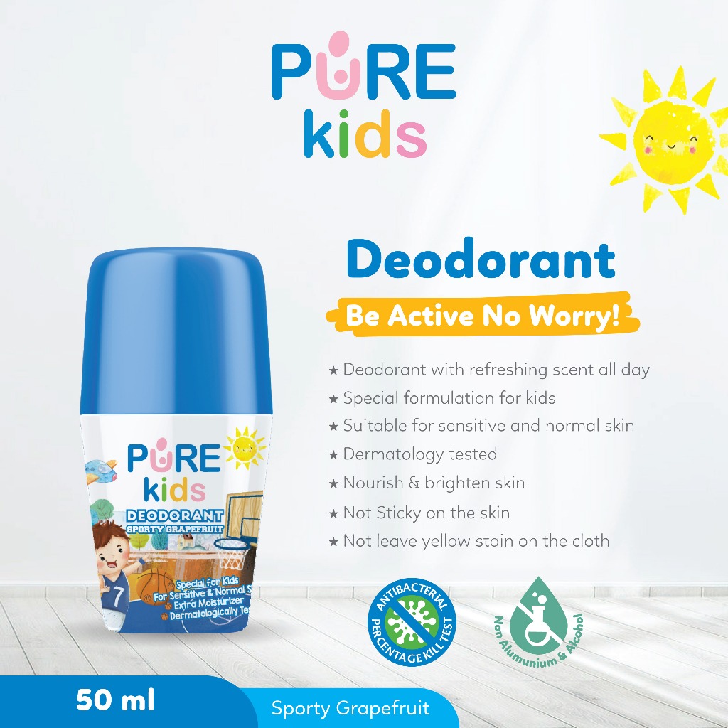 Jual PureKids Deodorant 50ml (Happy Melon / Sporty Grapefruit ...