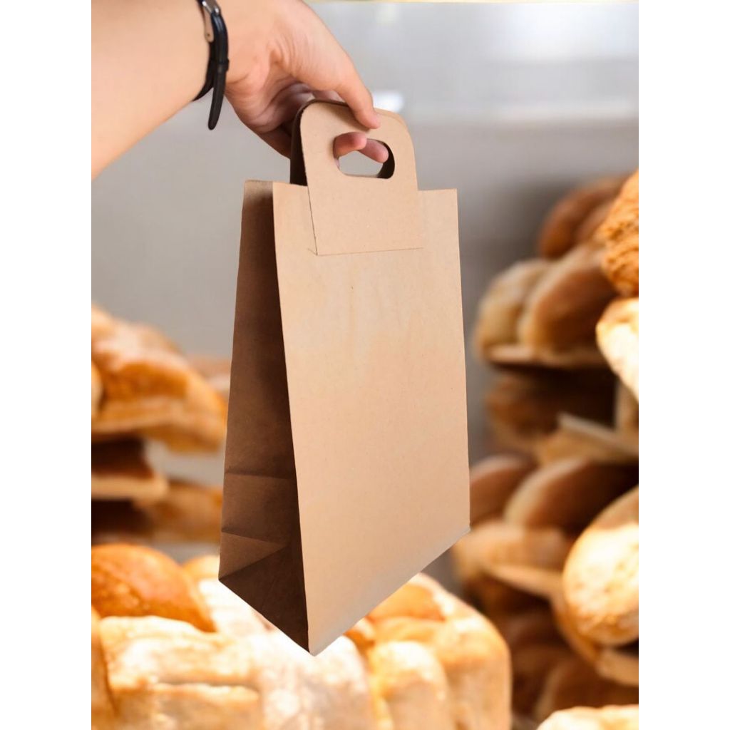 Jual PBSH3020 - paper bag /kantong kertas roti kue dengan pegangan - 20 ...