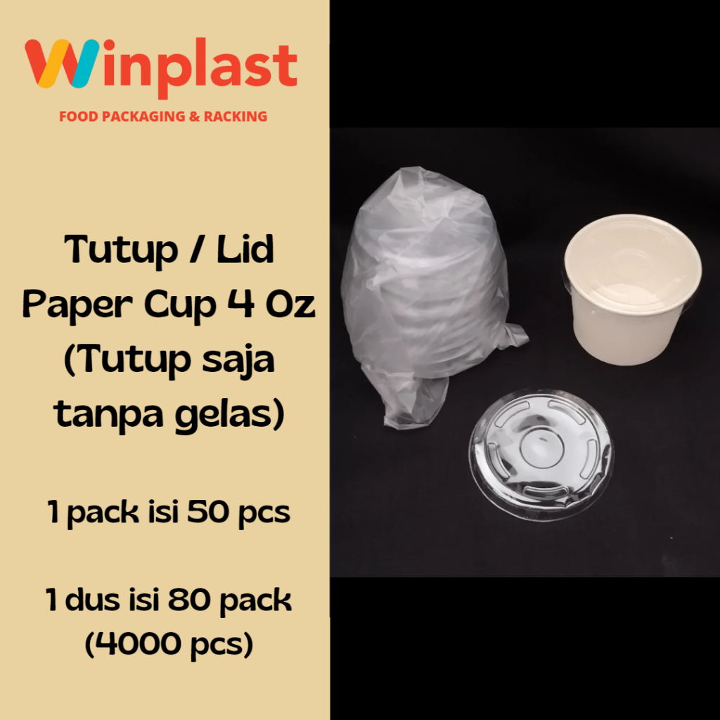 Jual IMP Tutup / Lid Gelas Kertas / Paper Cup 4 Oz isi 50 pcs | Shopee ...