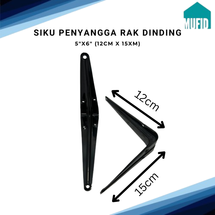Jual Siku Rak Dinding Besi Bentuk L Hitam Shelf Bracket | Shopee Indonesia