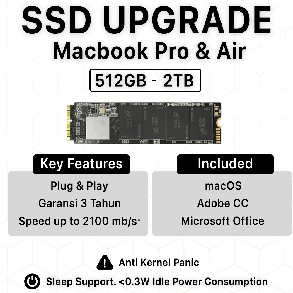 SSD 2To NVMe Pour MacBook Air/Pro (2013-2017) - Modèles A1465, A1466, A1502, A1398
