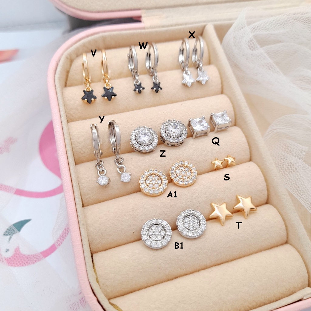 Jual Anting Premium Anti Karat Bintang Hitam Jepit Tanpa Tindik Xuping ...