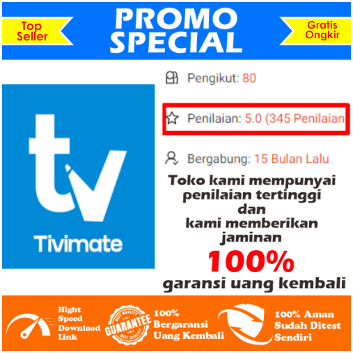 Jual [PROMO BELI 1 GRATIS 1] TIVIMATE PREMIUM APLIKASI DI