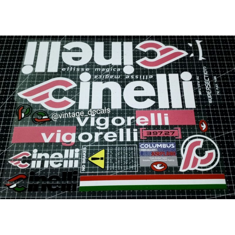 Jual sticker decals replacement fixgear CINELLI Vigorelli | Shopee ...