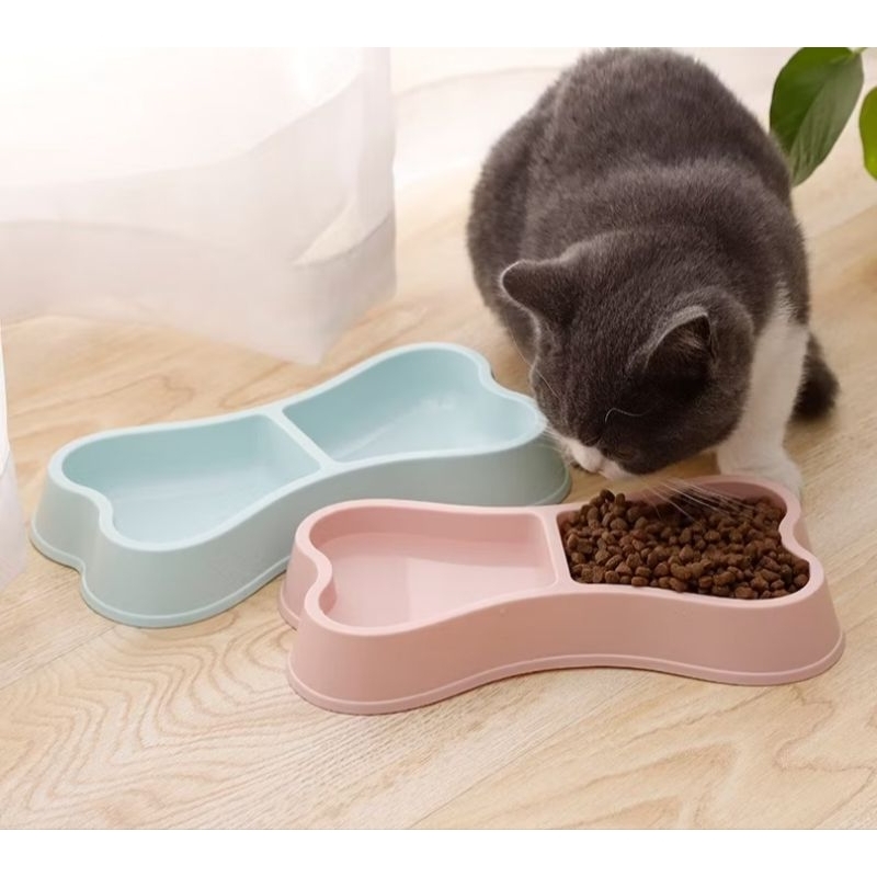 Jual Tempat Makan Hewan Peliharaan Kucing Anjing Model Tulang Double ...