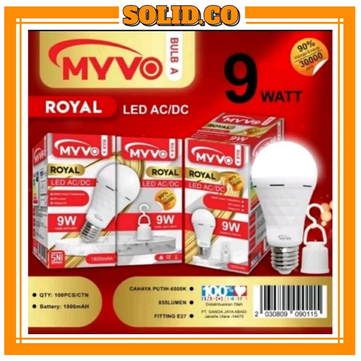 Jual EMERGENCY LAMPU LED AC/DC MYVO ROYAL 9W,12W,18W | Shopee Indonesia