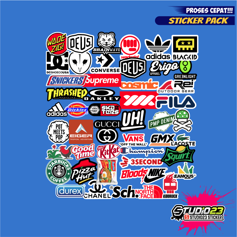 Jual Stiker mini pack Logo Brands aesthetic Sticker Printcut | Shopee ...