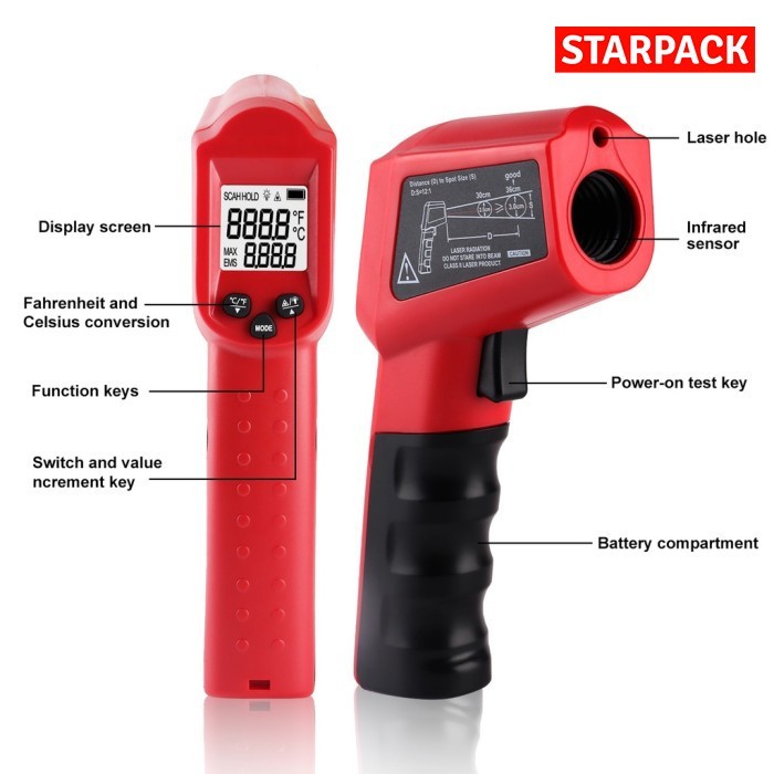 Jual Thermo gun for AC Infrared Thermometer DT8380Ah Termometer Tembak ...