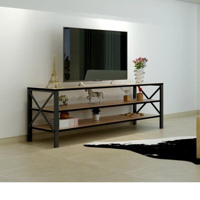 Jual Bufet Rak TV Kabinet Kayu Jati Rangka Besi Desain Furniture ...