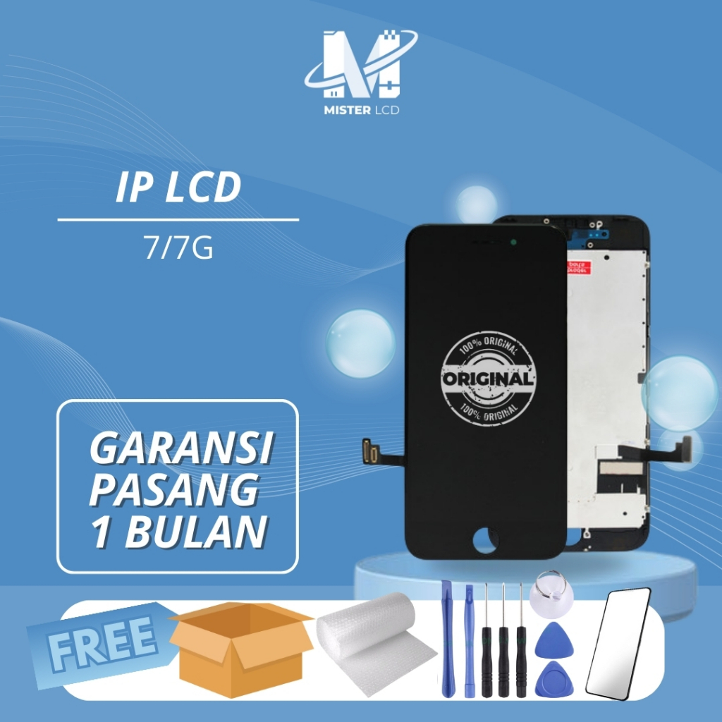 Jual LCD IP 7 / 7G FULLSET ORIGINAL FREE OPENING SET + TEMPERED GLASS ...