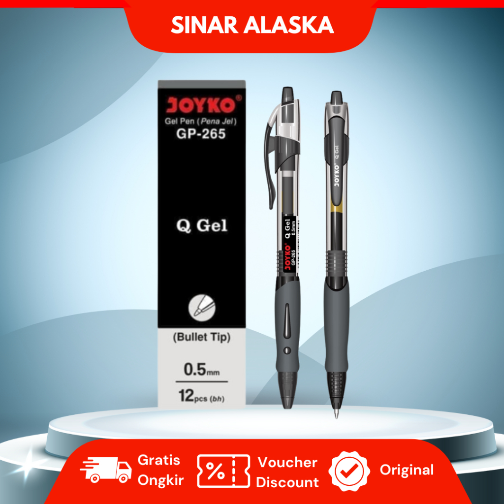 Jual Balpoint Gel Pen Joyko GP-265 Hitam 0.5 mm | Shopee Indonesia