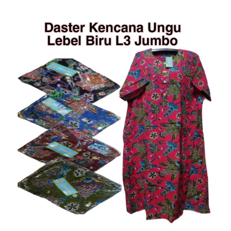 Jual DASTER KENCANA UNGU LEBER BIRU ( KUB ) L3 JUMBO BUSUI MOTIP ...