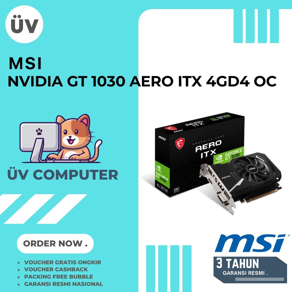 Jual VGA Card MSI Nvidia Geforce GT 1030 AERO ITX 4GD4 OC DDR4 Garansi ...