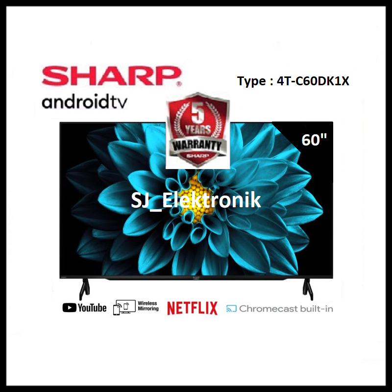 Jual LED TV Sharp 60 Inch 4T-C60DK1X / 60DK1X AndroidTV 11 UHD 4K ...