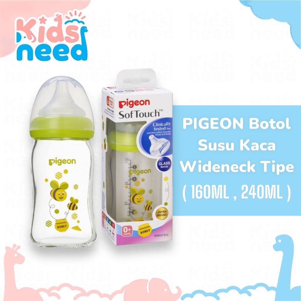 Jual PIGEON Botol Susu Kaca Wide Neck Bee Giraffee 160ML dan 240ML ...
