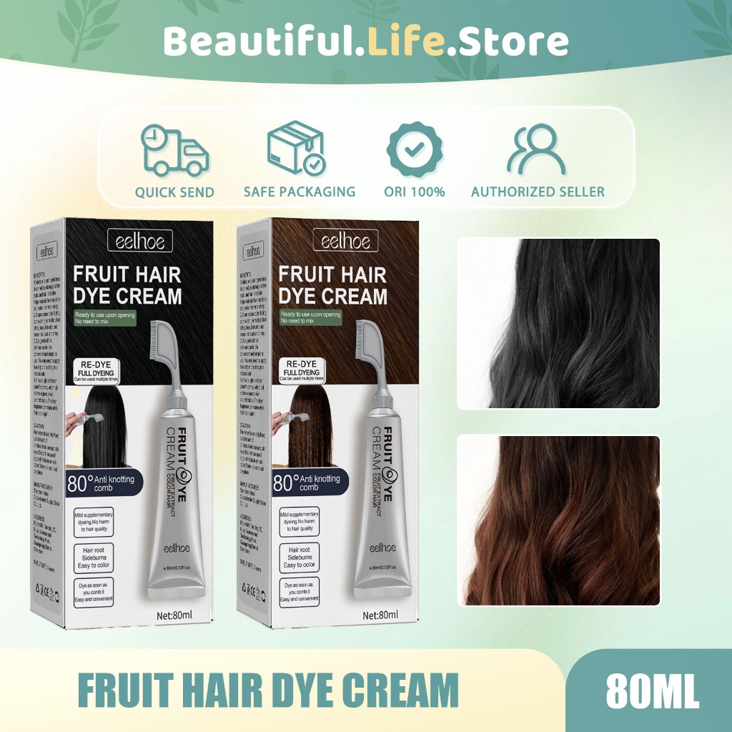 Jual EELHOE 【100%ORI】 Fruit Dye Cream 80ml Fruit Hair Dye Cream Hair ...