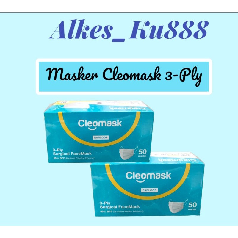 Jual MASKER CLEOMASK 3 PLY SURGICAL FACEMASK 1 BOX | Shopee Indonesia