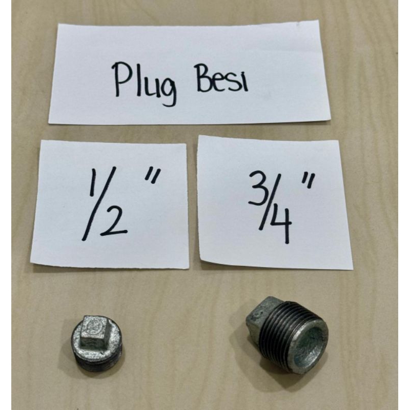 Jual Plug besi galvanis 1/2 inchi / tutup pipa galvanis drat luar ...