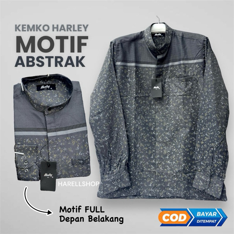 Jual Kemko Harley Motif Abstrak Warna Abu Tua Model Terbaru Tangan