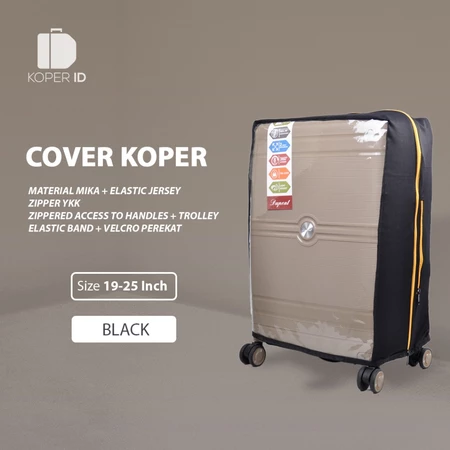 Cover Koper Mika Jersey Elastik pelindung koper kombinasi mika dan jersey elastis