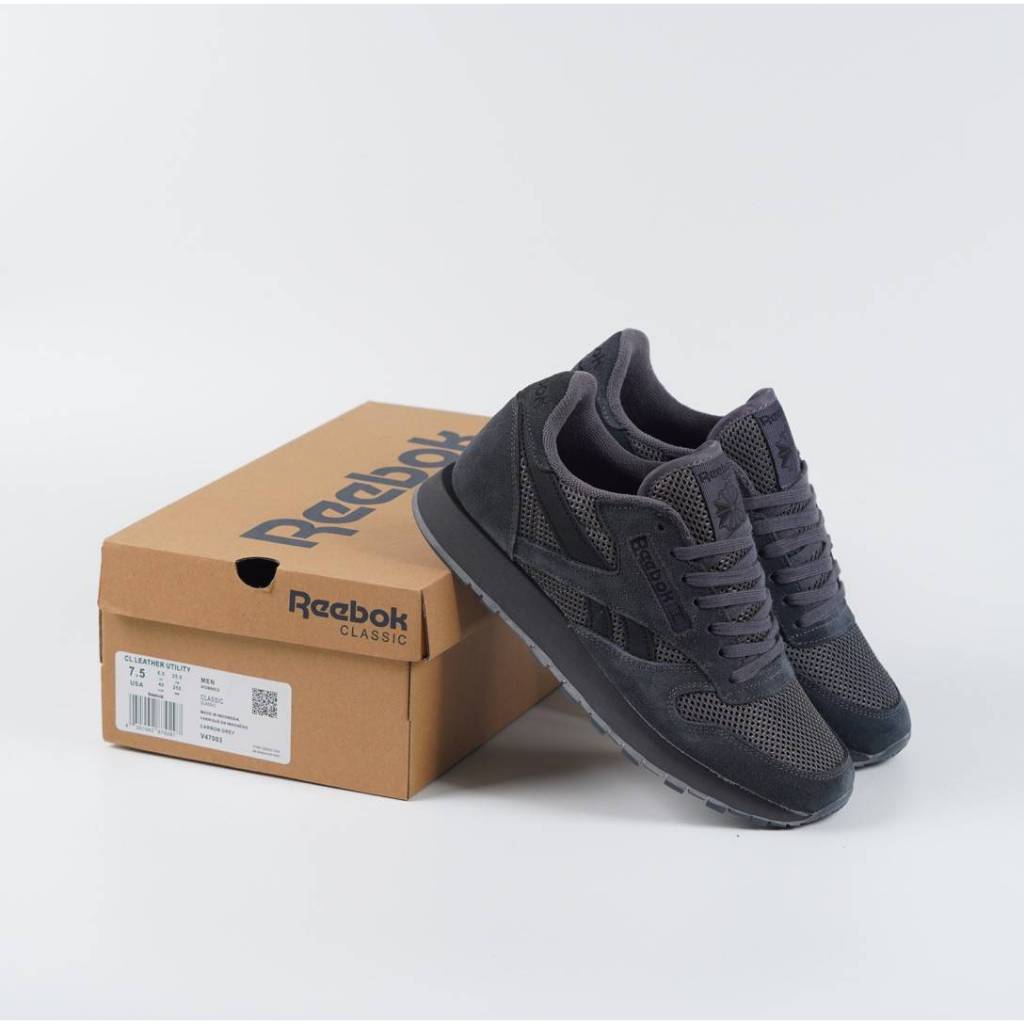 Jual Sepatu Reebok Classic Leather Utility Dark Grey | Shopee Indonesia