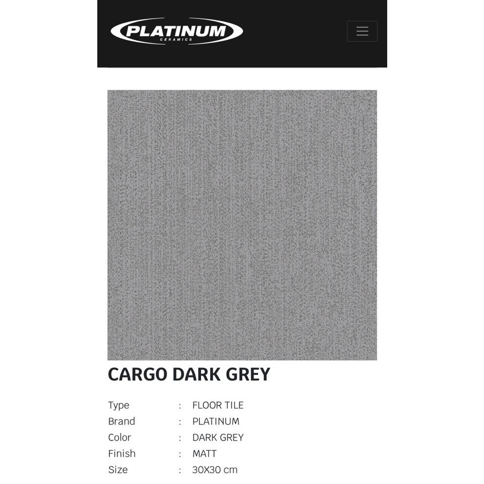 Jual Keramik lantai garasi matt Asia tile cargo grey 30x30 | Shopee ...