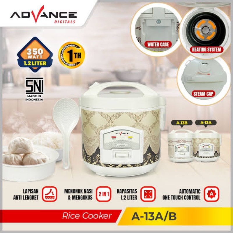 Jual advance rice cooker a13 - rice cooker advance 1,2 liter - advance ...