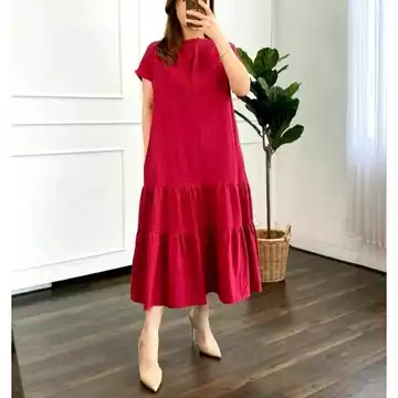 Sandra'S Ruffle Dress Tiara Katun Poplin Korean