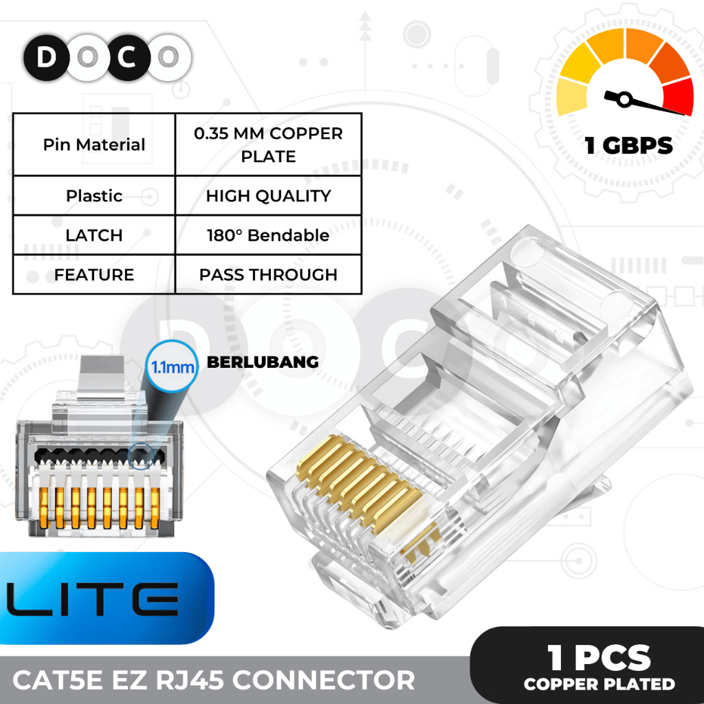 Jual Connector LAN RJ45 Konektor Kabel Kepala Jack Plug Ethernet RJ 45 ...