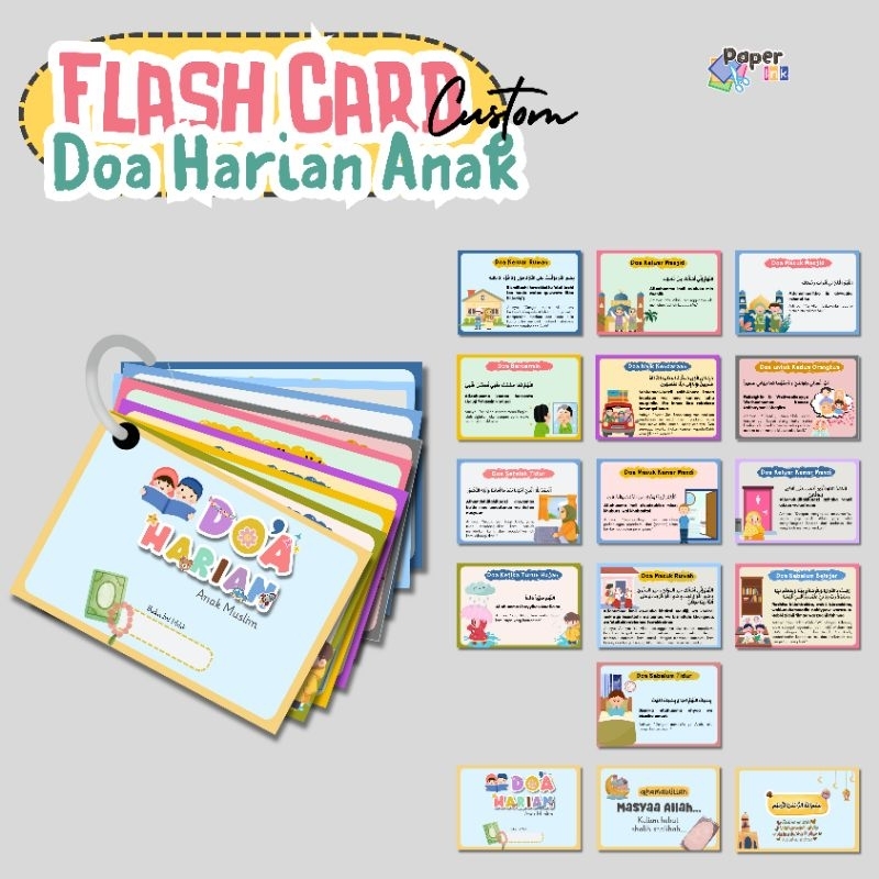Jual Flashcard Doa Harian Anak Muslim (bisa request Doa) | Shopee Indonesia